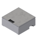 Boîte de sol pour charges lourdes UBD 210 en acier inoxydable, inclus couvercle et plaque de renforcement de 4 mm et 1 sortie de brosse 