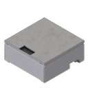 [UBD 212 163] Schwerlast-Unterflur-Bodendose UBD 210 aus Chromstahl inkl. belegtem Deckel aus Chromstahl, geschliffen, mit 4mm Verstärkungsplatte und 1 Bürstenauslass
