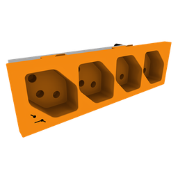 [FLF 413 203] FLF-Steckdose 4xT13-1x getrennt, orange mit Steckklemmen