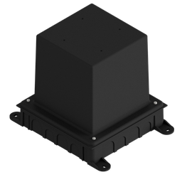 [UBD 130 164] Boîte d'encastrement en plastique noir pour UBD 130, en haut:  140x140mm, en bas: 180x230mm, H: 185mm
