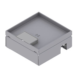 [UBD 165 155] Unterflur-Bodendose UBD 160 small aus Chromstahl inkl. Deckel mit Kante,  15mm Vertiefung und 1 Schnurauslass