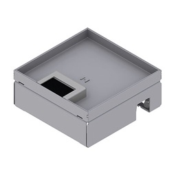 [UBD 165 156] Unterflur-Bodendose UBD 160 small aus Chromstahl inkl. Deckel mit Kante, 15mm Vertiefung und 1 Bürstenauslass