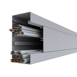 [BRW 060 170] Brüstungskanal BRW 60x170/80, Aluminium reinweiss RAL 9010 BRA-UT, Unterteil ohne Bodenlochung, mit DIN-Montageschiene