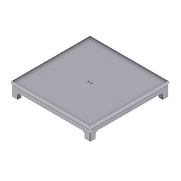 [UBD 322 319] Boîte de sol UBD 320 en acier inoxydable, faux couvercle inclus, plate (AGS), sans bord, évidement de 5mm 