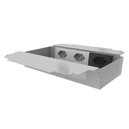 [UBD 261 268] Steckdoseneinsatz horizontal für  2x3 FLF, inkl. 2xT13 weiss und 1xT13 schwarz