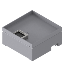 [UBD 212 202] Unterflur-Bodendose UBD 210 aus Chromstahl inkl. Deckel mit Kante, 20mm Vertiefung und 1 Bürstenauslass
