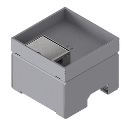 [UBD 132 251] Unterflur-Bodendose UBD 130 aus Chromstahl inkl. Deckel mit 25mm Vertiefung und 1 Schnurauslass