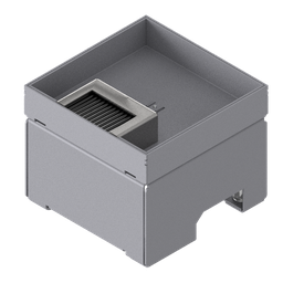 [UBD 132 252] Unterflur-Bodendose UBD 130 aus Chromstahl inkl. Deckel mit 25mm Vertiefung und 1 Bürstenauslass