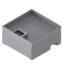 [UBD 212 252] Unterflur-Bodendose UBD 210 aus Chromstahl inkl. Deckel mit Kante, 25mm Vertiefung und 1 Bürstenauslass