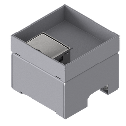 [UBD 132 301] Unterflur-Bodendose UBD 130 aus Chromstahl inkl. Deckel mit 30mm Vertiefung und 1 Schnurauslass