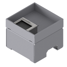 [UBD 132 302] Unterflur-Bodendose UBD 130 aus Chromstahl inkl. Deckel mit 30mm Vertiefung und 1 Bürstenauslass