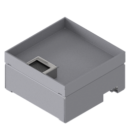 [UBD 212 302] Unterflur-Bodendose UBD 210 aus Chromstahl inkl. Deckel mit Kante, geschlossen, 30mm Vertiefung und 1 Bürstenauslass