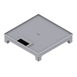 [UBD 262 256] Unterflur-Bodendose UBD 260 aus Chromstahl inkl. Deckel, flach (SVZ), 5mm Vertiefung und 1 Bürstenauslass