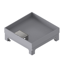 [UBD 217 301] Unterflur-Bodendose UBD 210 small aus Chromstahl inkl. Deckel mit Kante, geschlossen, 30mm Vertiefung und 1 Schnurauslass