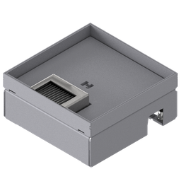 [UBD 167 162] Schwerlast-Unterflur-Bodendose UBD 160 small aus Chromstahl inkl. Deckel mit 4mm Verstärkungsplatte, 16mm Vertiefung und 1 Bürstenauslass