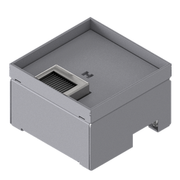 [UBD 162 162] Schwerlast-Unterflur-Bodendose UBD 160 aus Chromstahl inkl. Deckel mit 4mm Verstärkungsplatte, 16mm Vertiefung und 1 Bürstenauslass