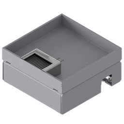 [UBD 167 252] Unterflur-Bodendose UBD 160 small aus Chromstahl inkl. Deckel mit 25mm Vertiefung und 1 Bürstenauslass