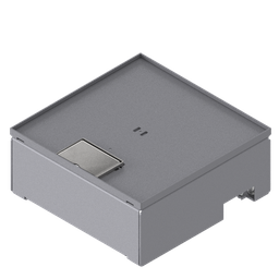 [UBD 212 051] Unterflur-Bodendose UBD 210 aus Chromstahl inkl. Deckel, flach (SVZ), 5mm Vertiefung und 1 Schnurauslass