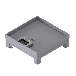 [UBD 217 162] Schwerlast-Unterflur-Bodendose UBD 210 small aus Chromstahl inkl. Deckel mit Kante, geschlossen, 4mm Verstärkungsplatte, 16mm Vertiefung und 1 Bürstenauslass
