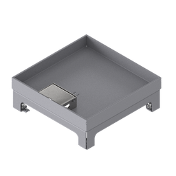 [UBD 217 251] Unterflur-Bodendose UBD 210 small aus Chromstahl inkl. Deckel mit Kante, geschlossen, 25mm Vertiefung und 1 Schnurauslass