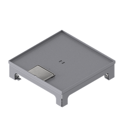 [UBD 217 051] Unterflur-Bodendose UBD 210 small aus Chromstahl inkl. Deckel, flach (SVZ), 5mm Vertiefung und 1 Schnurauslass