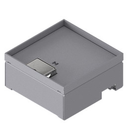 [UBD 212 161] Schwerlast-Unterflur-Bodendose UBD 210 aus Chromstahl inkl. Deckel mit Kante, geschlossen, 4mm Verstärkungsplatte, 16mm Vertiefung und 1 Schnurauslass