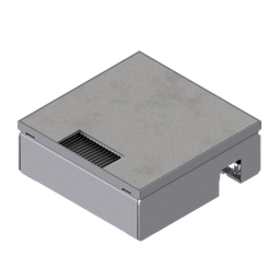 [UBD 167 163] Boîte de sol pour charges lourdes UBD 160 small en acier inoxydable, couvercle et plaque de renforcement de 4 mm et 1 sortie de brosse inclus
