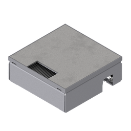 [UBD 167 163] Schwerlast-Unterflur-Bodendose UBD 160 small aus Chromstahl inkl. belegtem Deckel aus Chromstahl, geschliffen, und 4mm Verstärkungsplatte und 1 Bürstenauslass