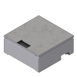 [UBD 212 163] Schwerlast-Unterflur-Bodendose UBD 210 aus Chromstahl inkl. belegtem Deckel aus Chromstahl, geschliffen, mit 4mm Verstärkungsplatte und 1 Bürstenauslass